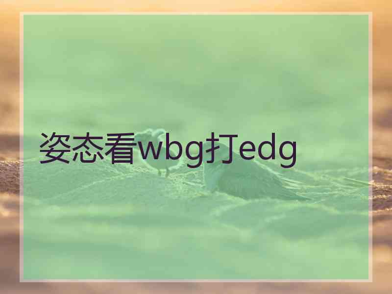 姿态看wbg打edg