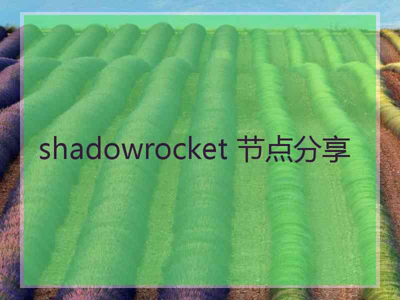 shadowrocket 节点分享