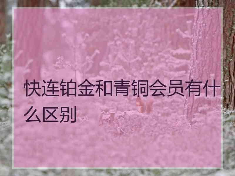 快连铂金和青铜会员有什么区别