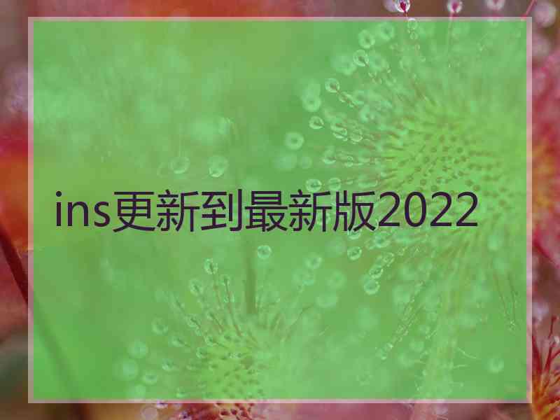 ins更新到最新版2022