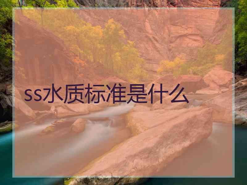 ss水质标准是什么