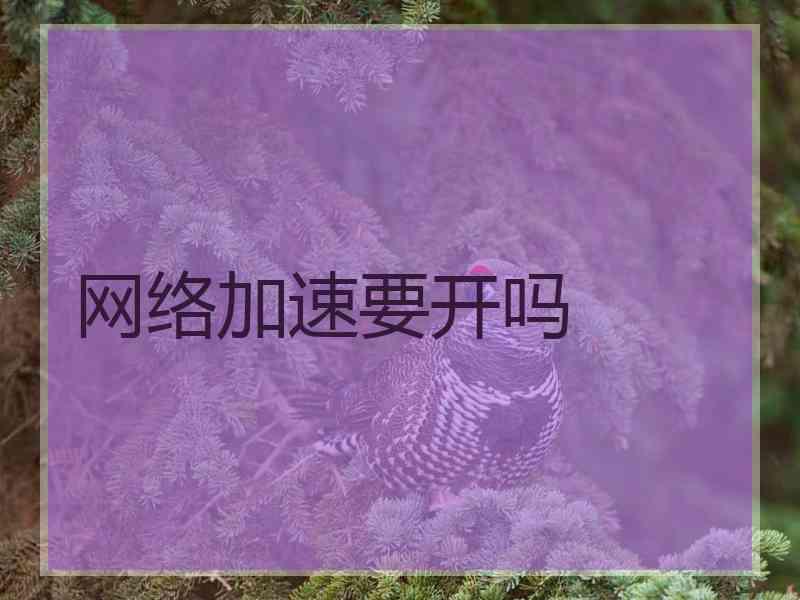 网络加速要开吗