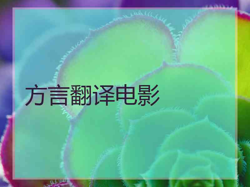 方言翻译电影