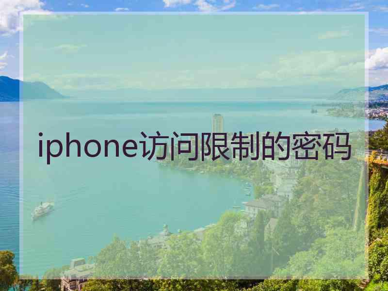 iphone访问限制的密码