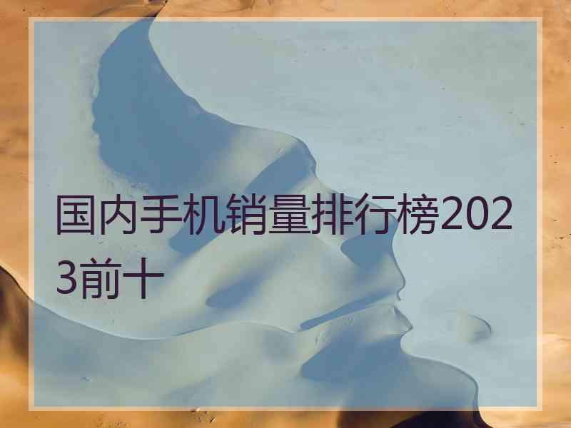 国内手机销量排行榜2023前十