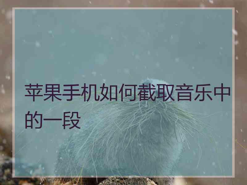 苹果手机如何截取音乐中的一段