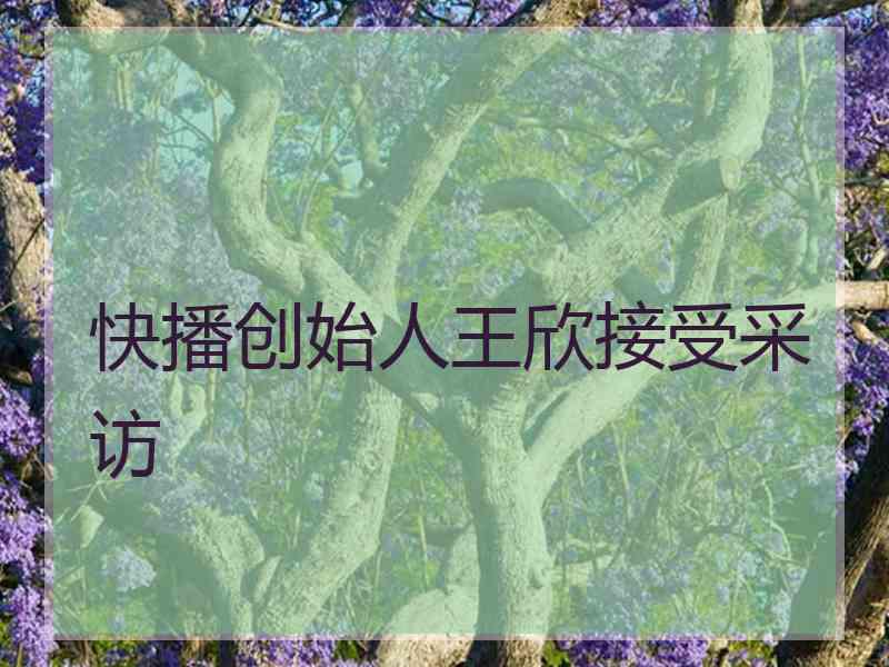 快播创始人王欣接受采访