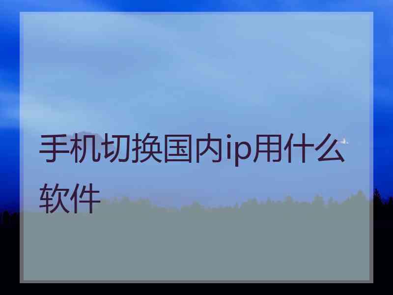 手机切换国内ip用什么软件