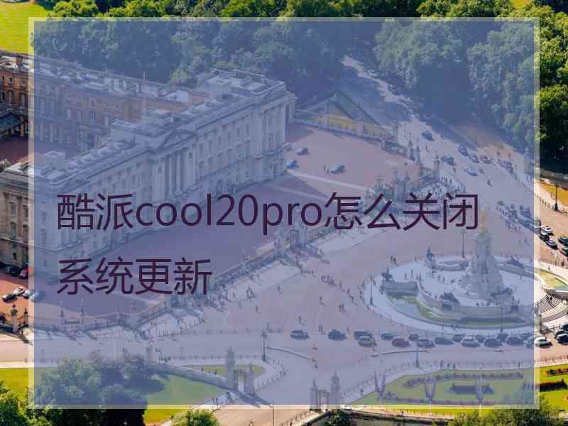 酷派cool20pro怎么关闭系统更新