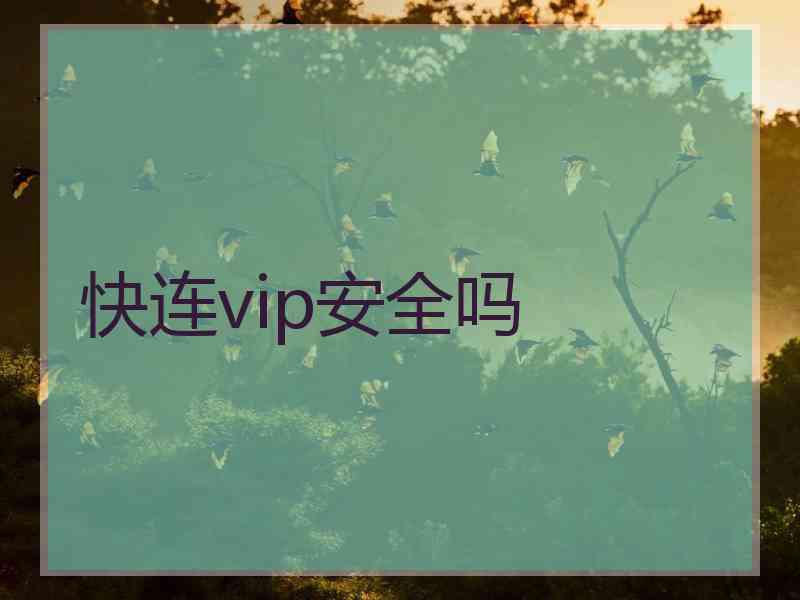 快连vip安全吗