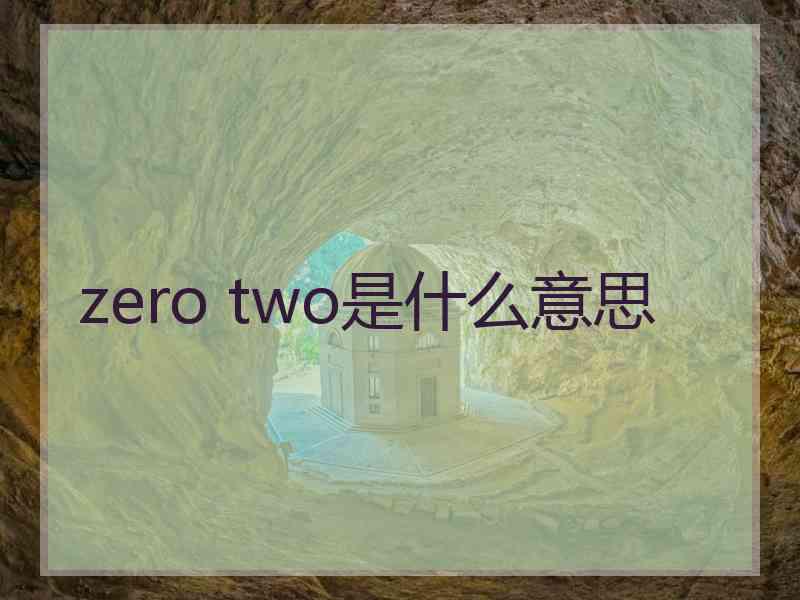 zero two是什么意思