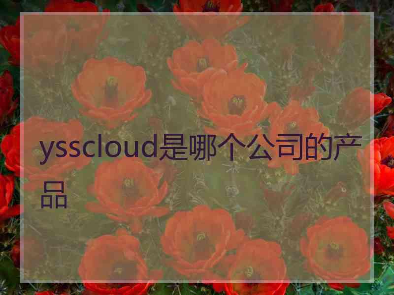 ysscloud是哪个公司的产品