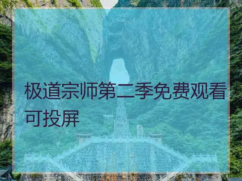 极道宗师第二季免费观看可投屏