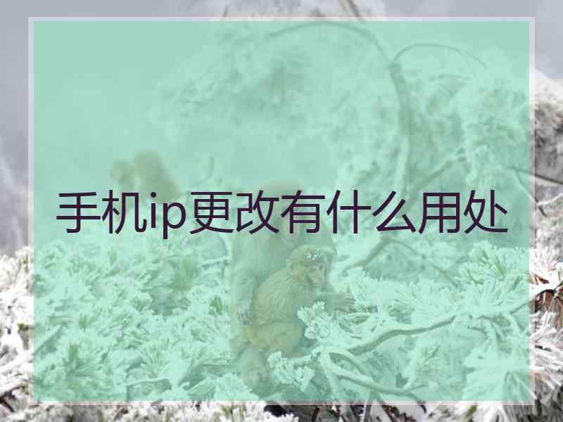 手机ip更改有什么用处