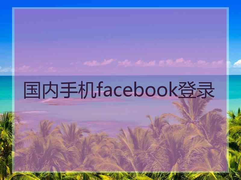 国内手机facebook登录