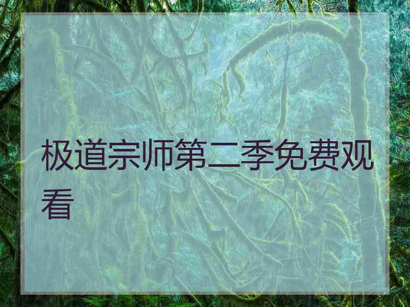 极道宗师第二季免费观看