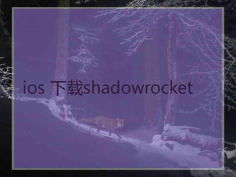 ios 下载shadowrocket
