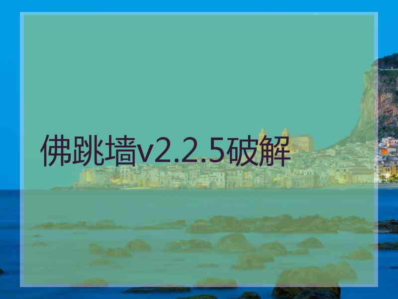 佛跳墙v2.2.5破解