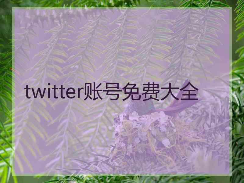 twitter账号免费大全