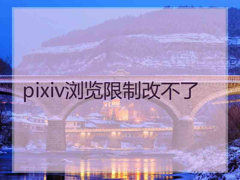 pixiv浏览限制改不了