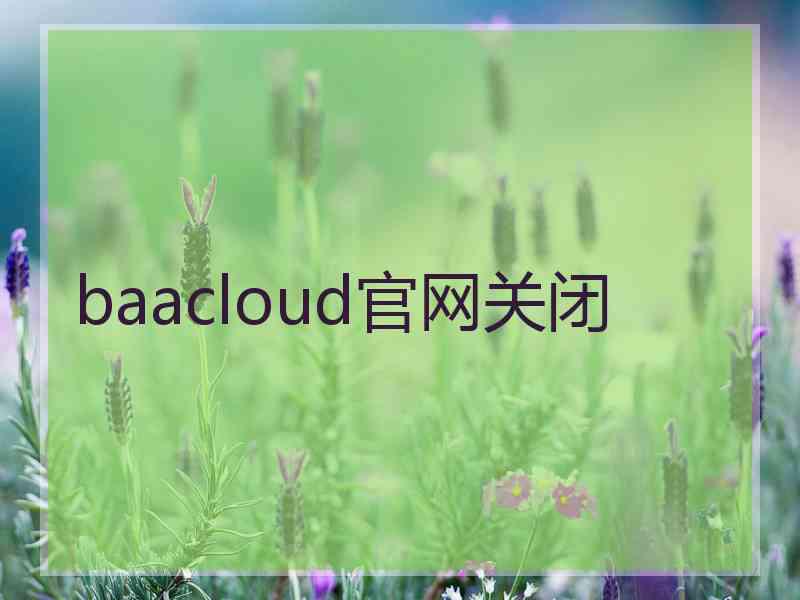 baacloud官网关闭