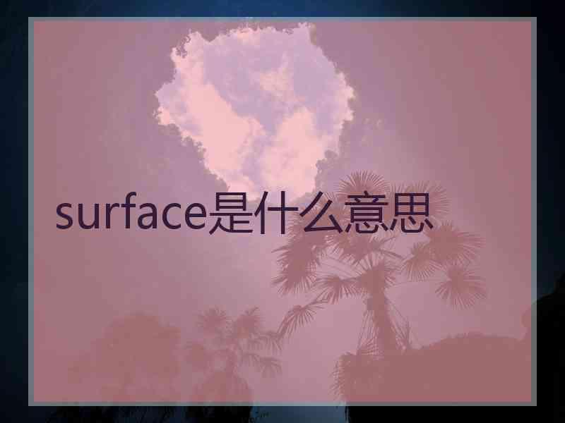 surface是什么意思