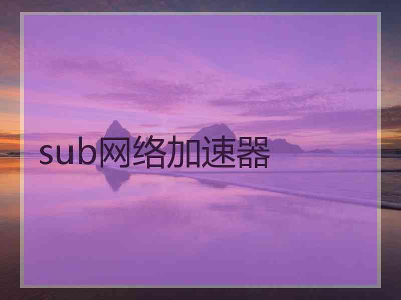 sub网络加速器