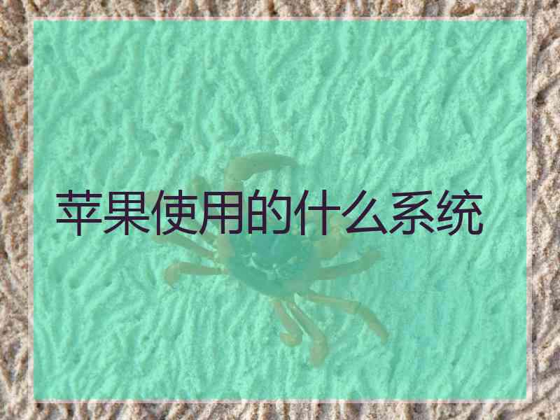 苹果使用的什么系统