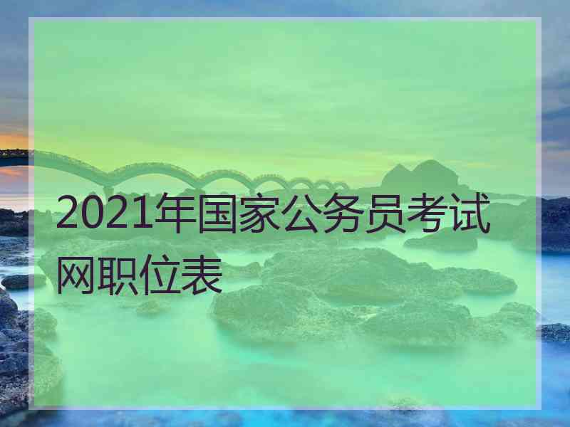 2021年国家公务员考试网职位表