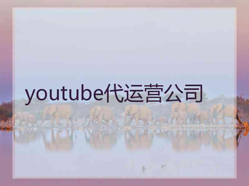 youtube代运营公司