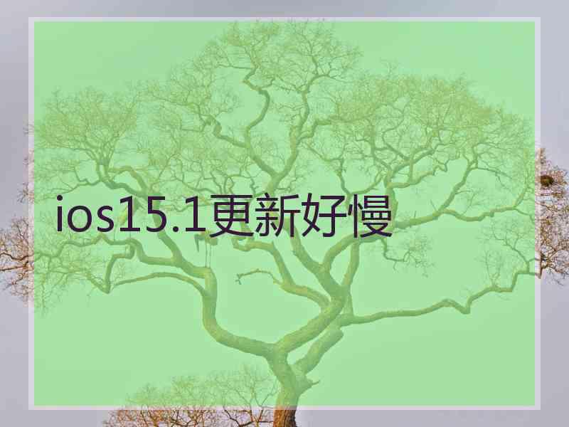 ios15.1更新好慢