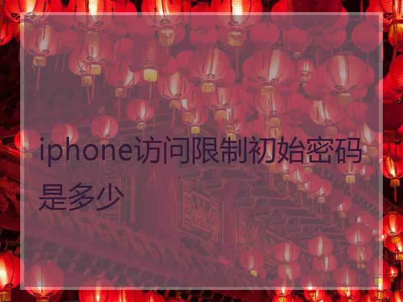 iphone访问限制初始密码是多少