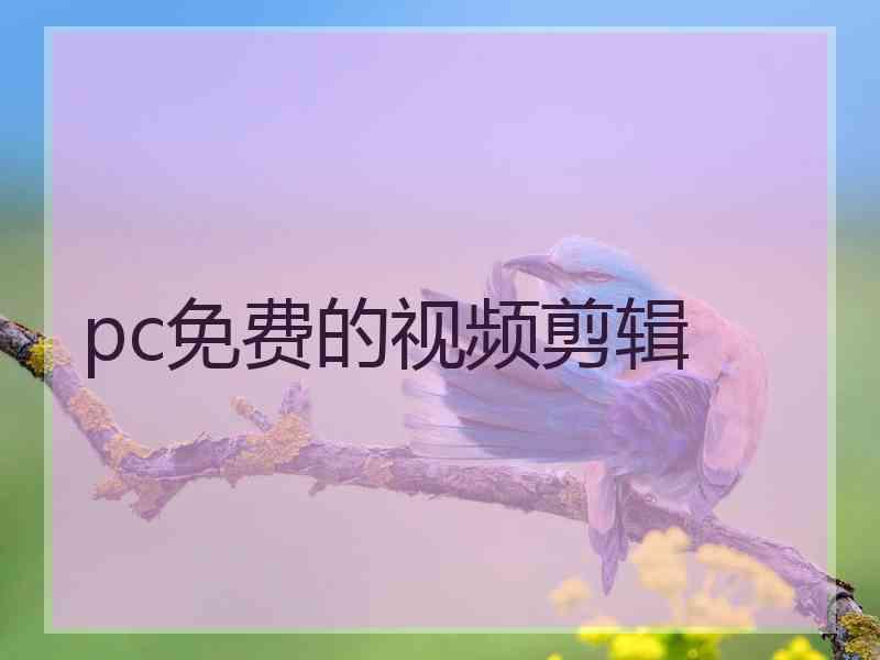 pc免费的视频剪辑