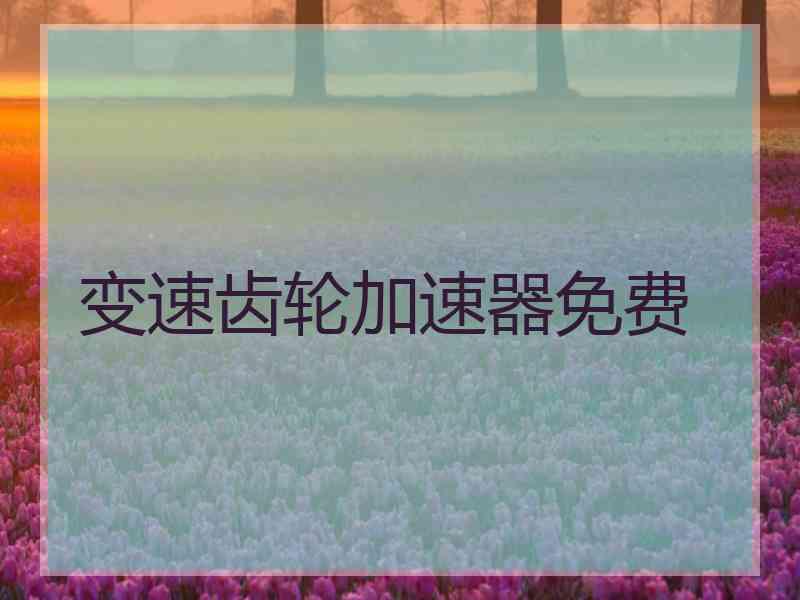 变速齿轮加速器免费