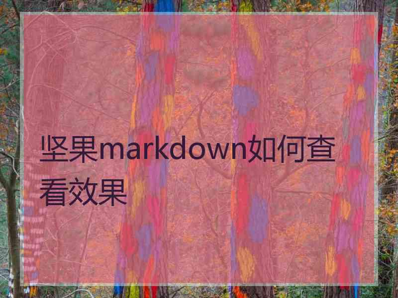 坚果markdown如何查看效果