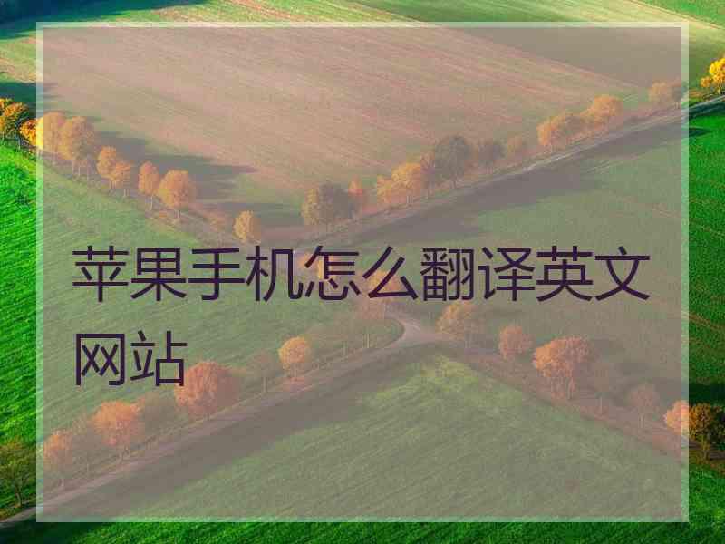 苹果手机怎么翻译英文网站