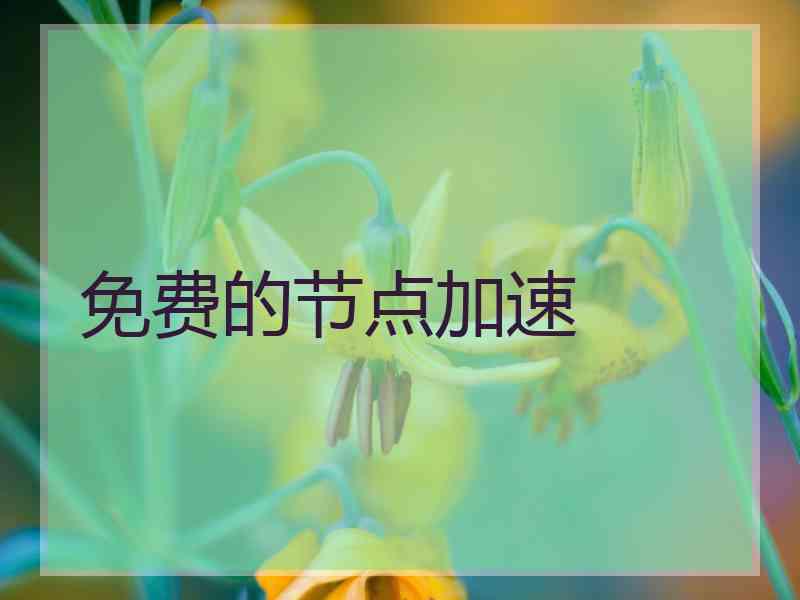 免费的节点加速