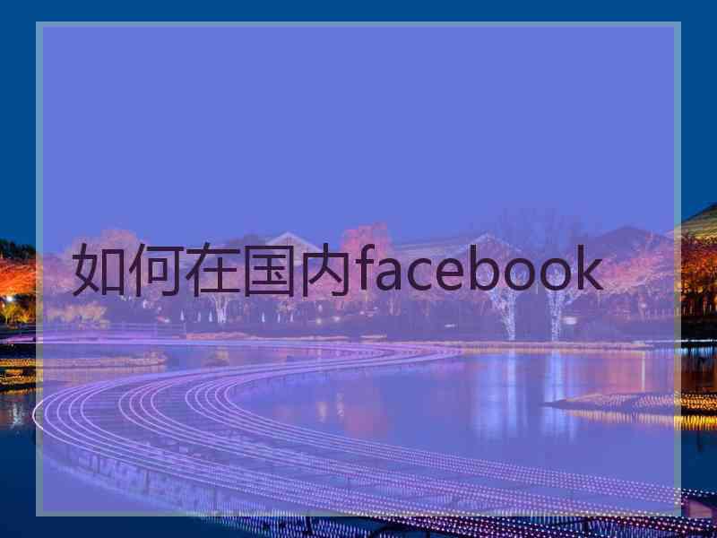 如何在国内facebook