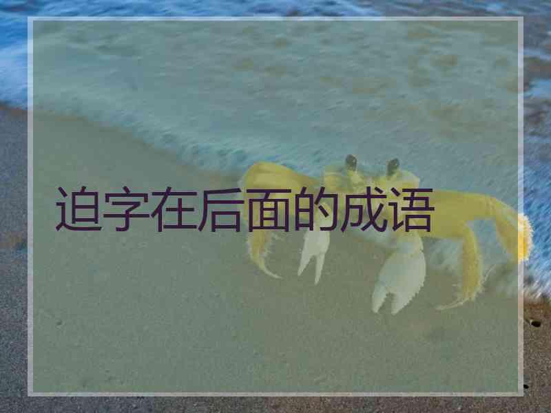 迫字在后面的成语