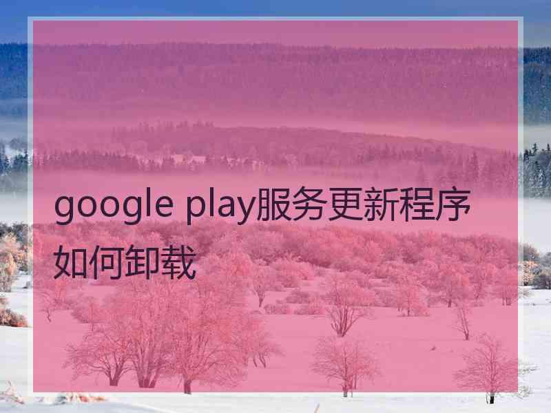 google play服务更新程序如何卸载