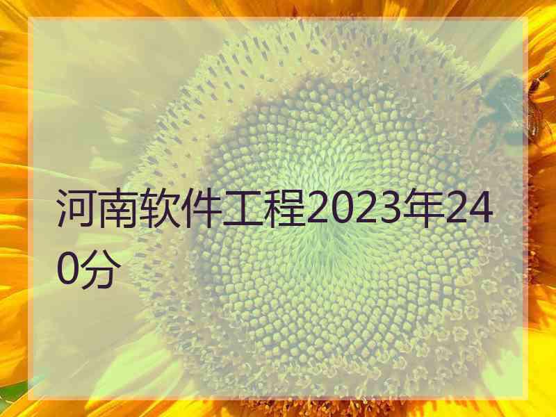 河南软件工程2023年240分