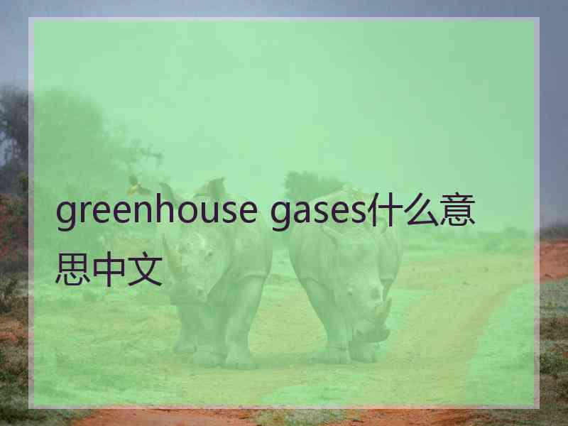 greenhouse gases什么意思中文