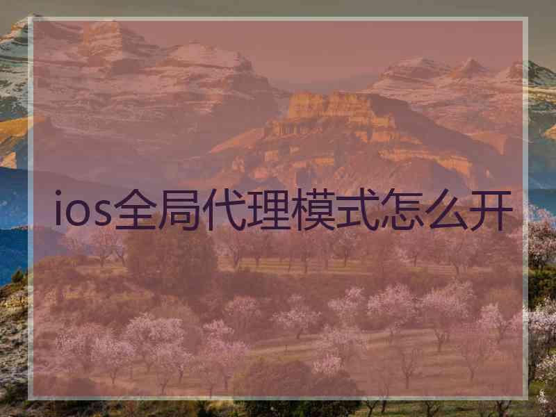 ios全局代理模式怎么开