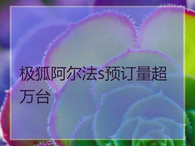 极狐阿尔法s预订量超万台