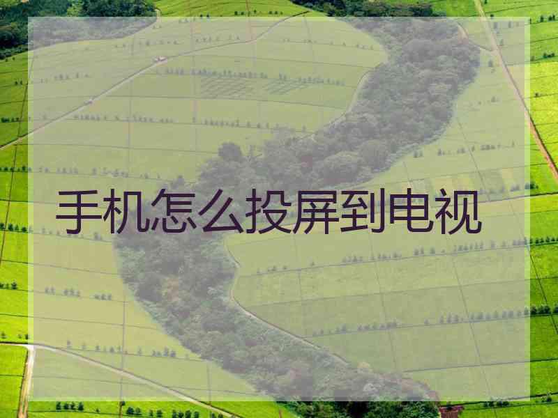 手机怎么投屏到电视