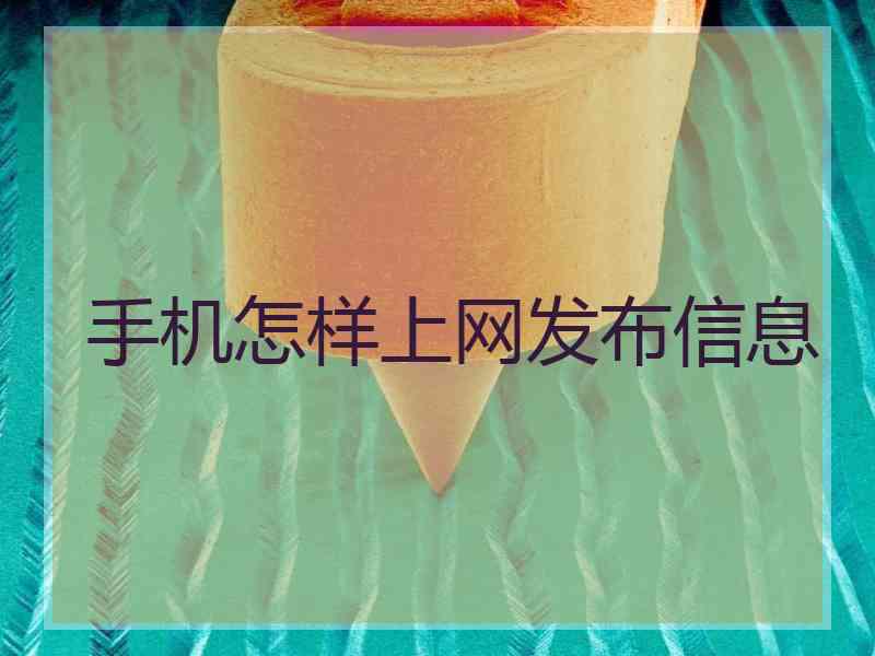 手机怎样上网发布信息