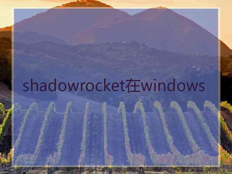 shadowrocket在windows