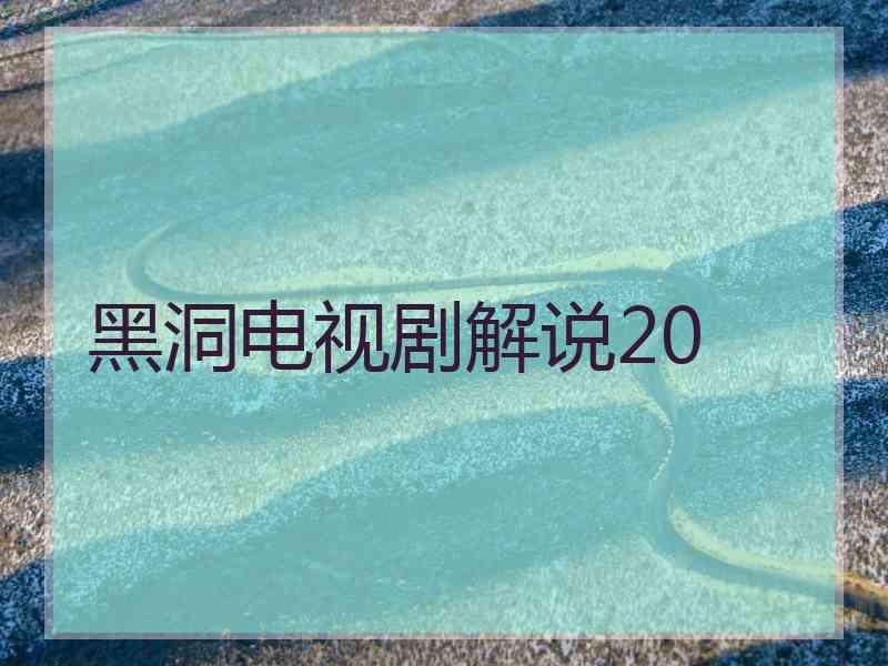 黑洞电视剧解说20