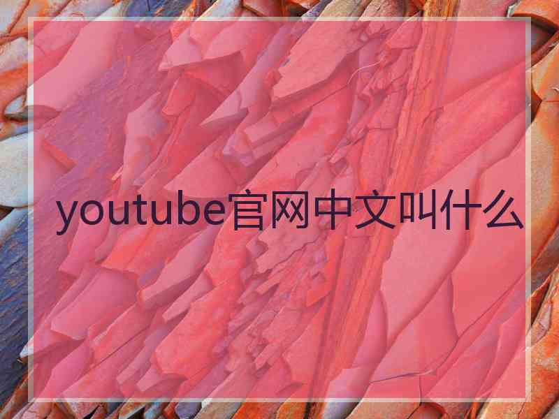 youtube官网中文叫什么
