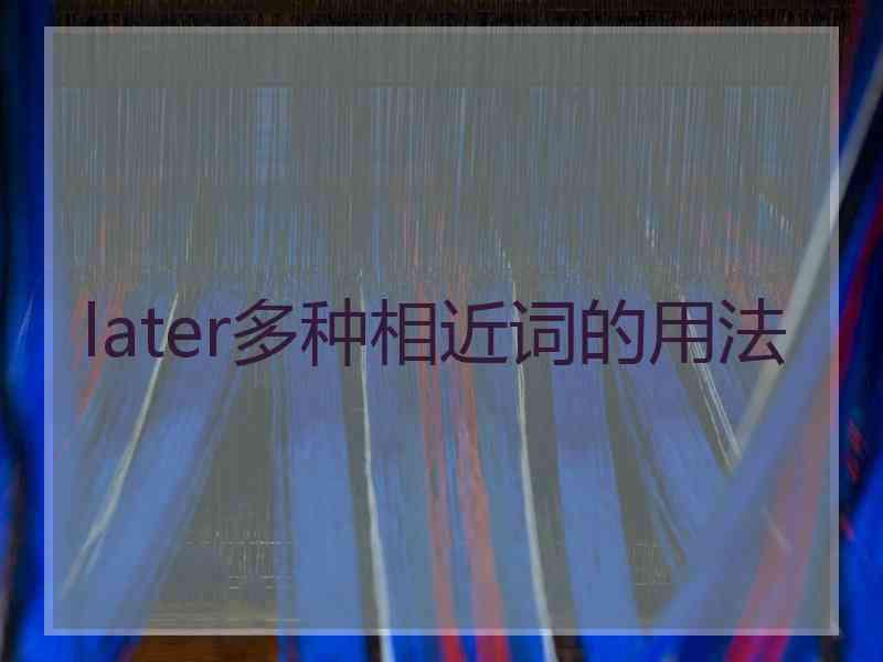 later多种相近词的用法